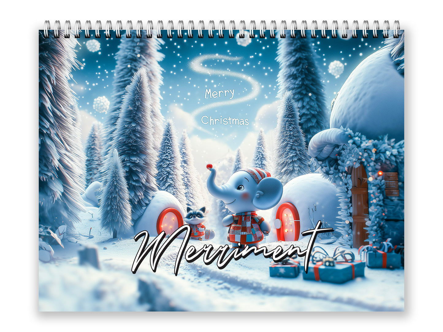 2027 Merriment Wall Calendar by Kaleidoscope Artisan – Whimsical Winter Wonderland with Holidays