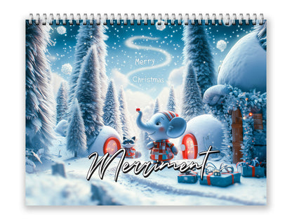 2027 Merriment Wall Calendar by Kaleidoscope Artisan – Whimsical Winter Wonderland with Holidays