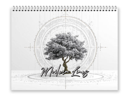 2027 Modern Lines Wall Calendar by Kaleidoscope Artisan – Refined Minimalism with Holidays