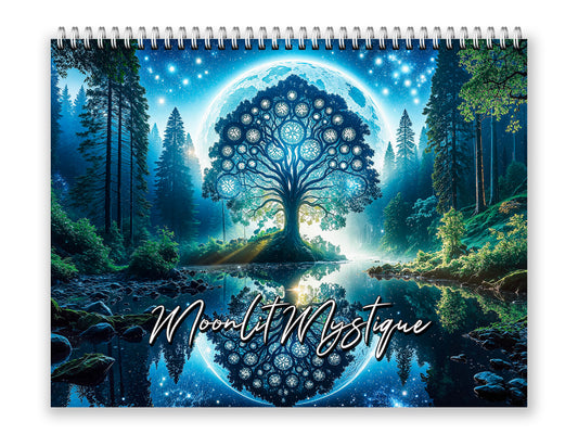 Moonlit Mystique 2027 wall calendar front cover wall calendar mockup