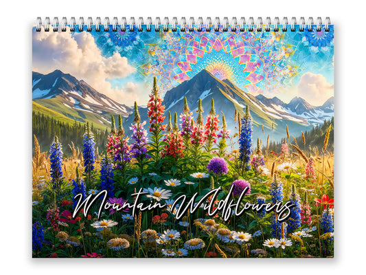 Mountain Wildflowers 2027 wall calendar front cover wall calendar mockup
