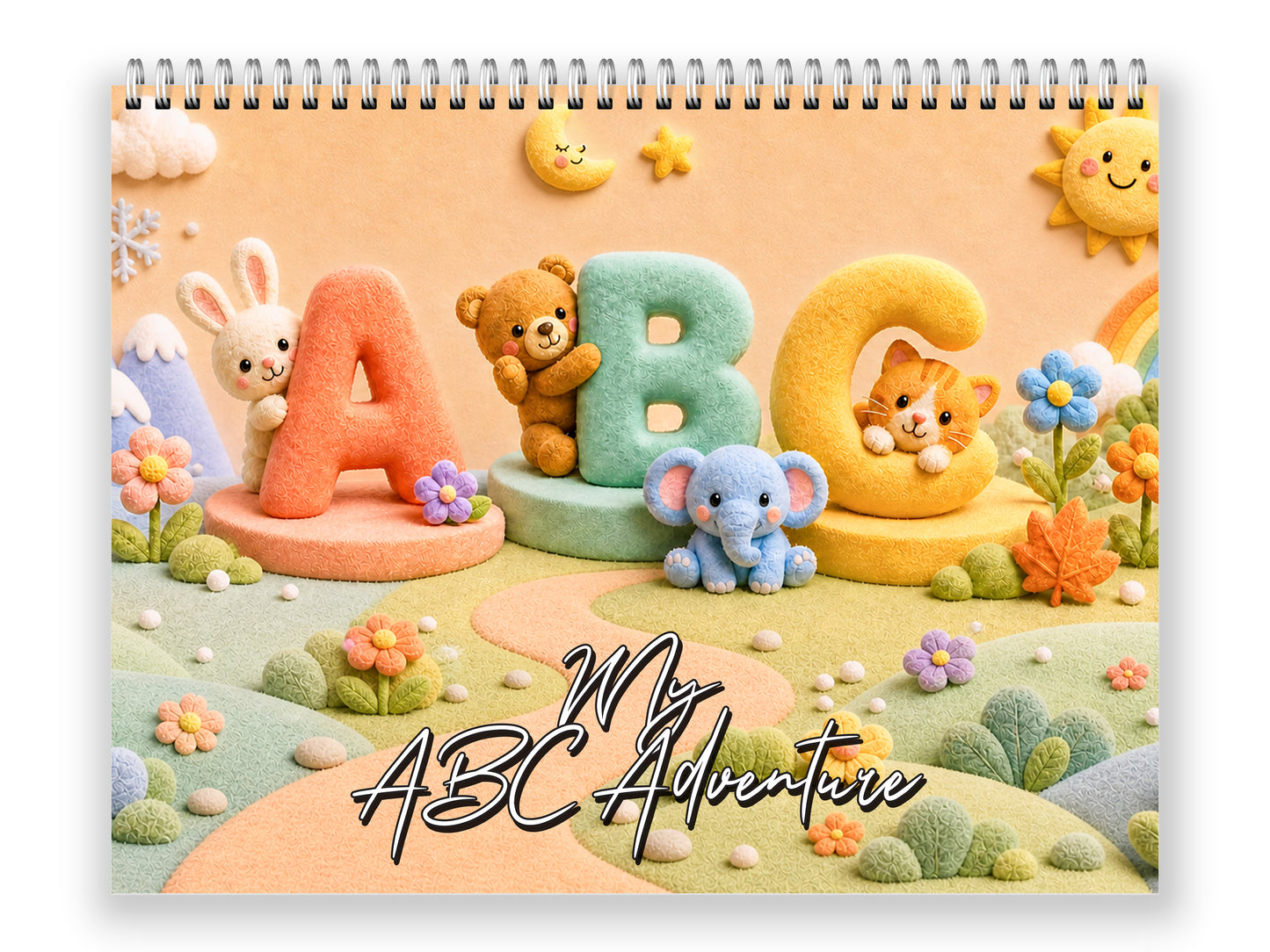 My ABC Adventure by Kaleidoscope Artisan - Playful Learning with Holidays 2027 wall calendar front cover wall calendar mockup