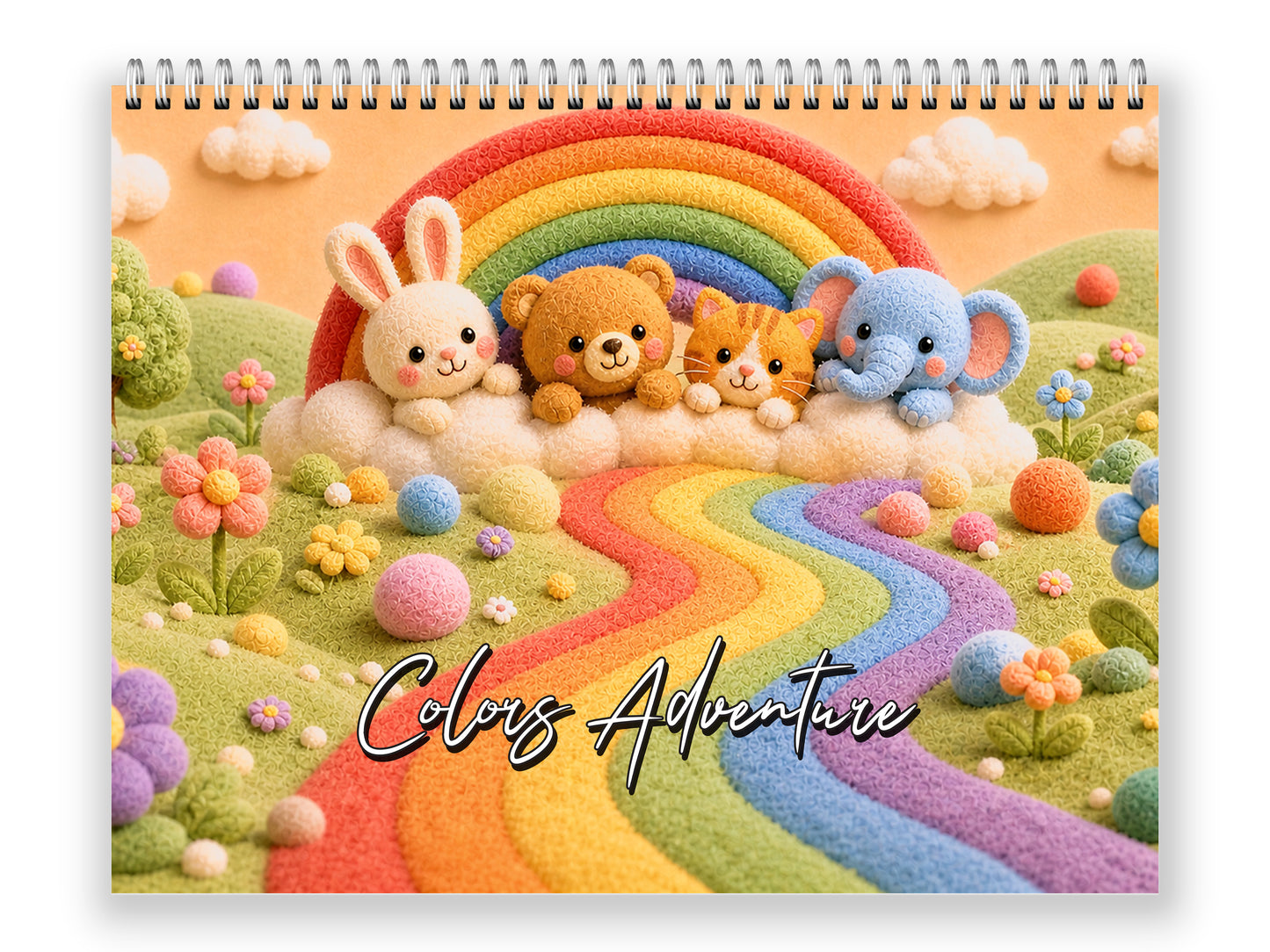 My Colors Adventure by Kaleidoscope Artisan - Whimsical Felt Friends with Holidays 2027 wall calendar front cover wall calendar mockup