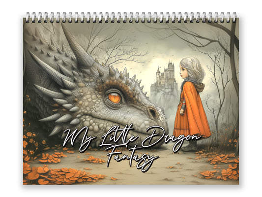 My Little Dragon Fantasy 2027 wall calendar front cover wall calendar mockup