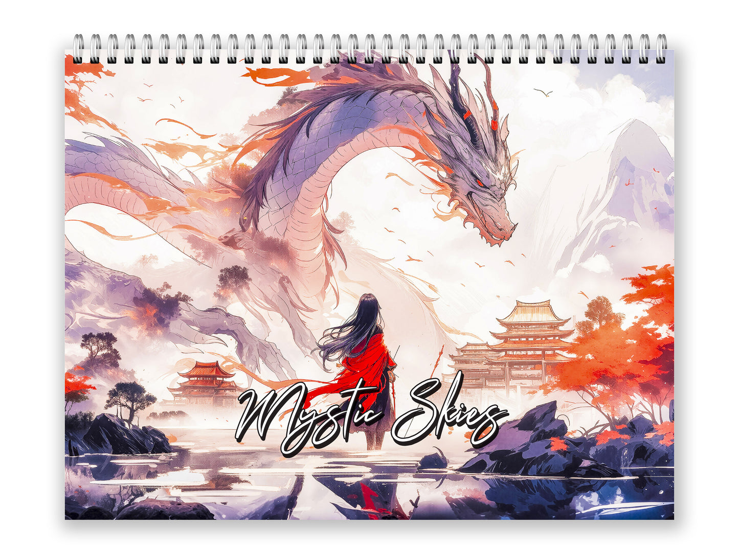 Mystic Skies 2027 wall calendar front cover wall calendar mockup