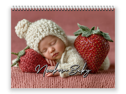 Newborn Baby 2027 wall calendar front cover wall calendar mockup