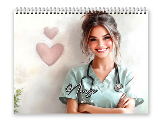 Nurse 2027 wall calendar front cover wall calendar mockup