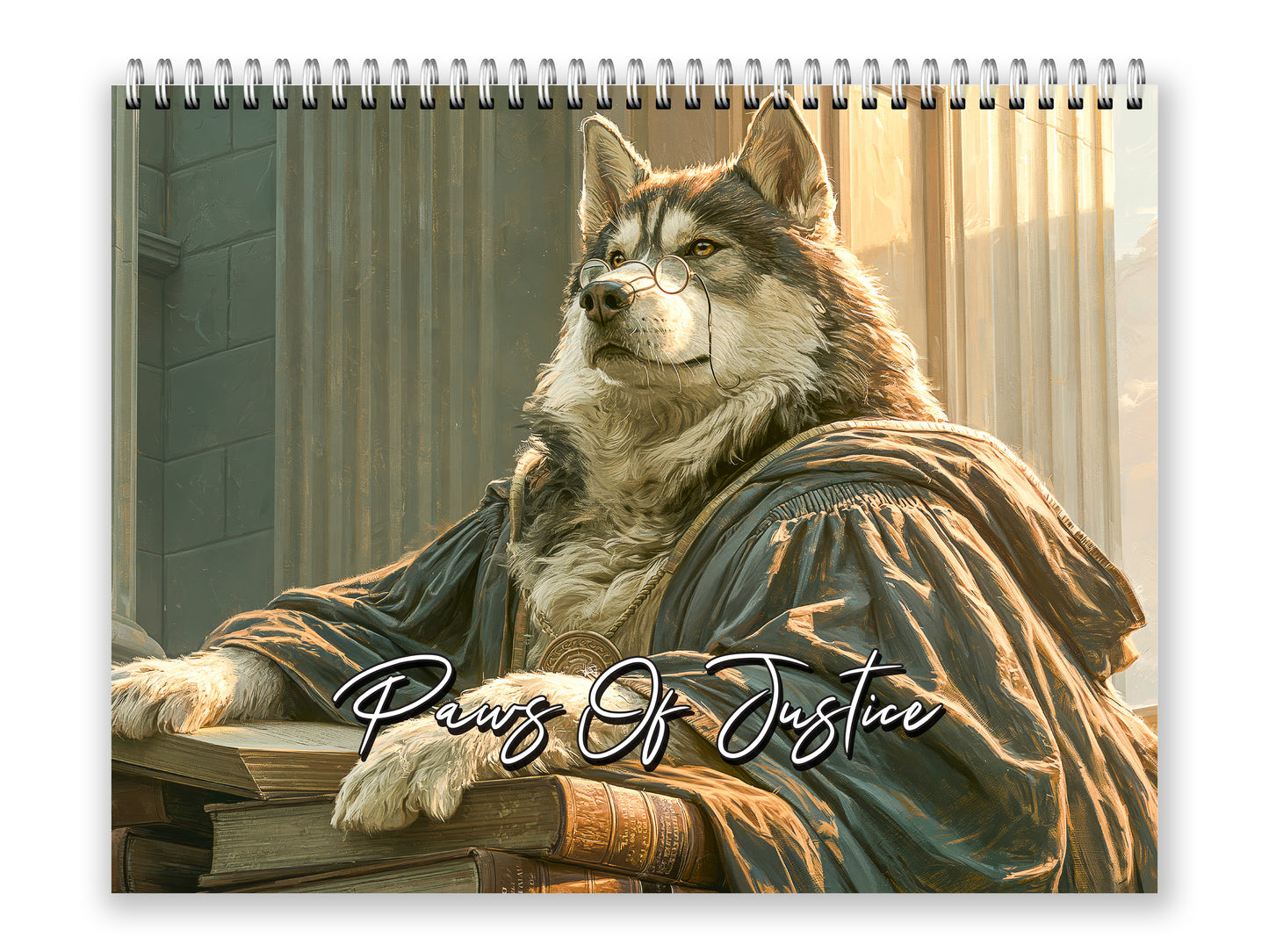 Paws of Justice 2027 wall calendar front cover wall calendar mockup