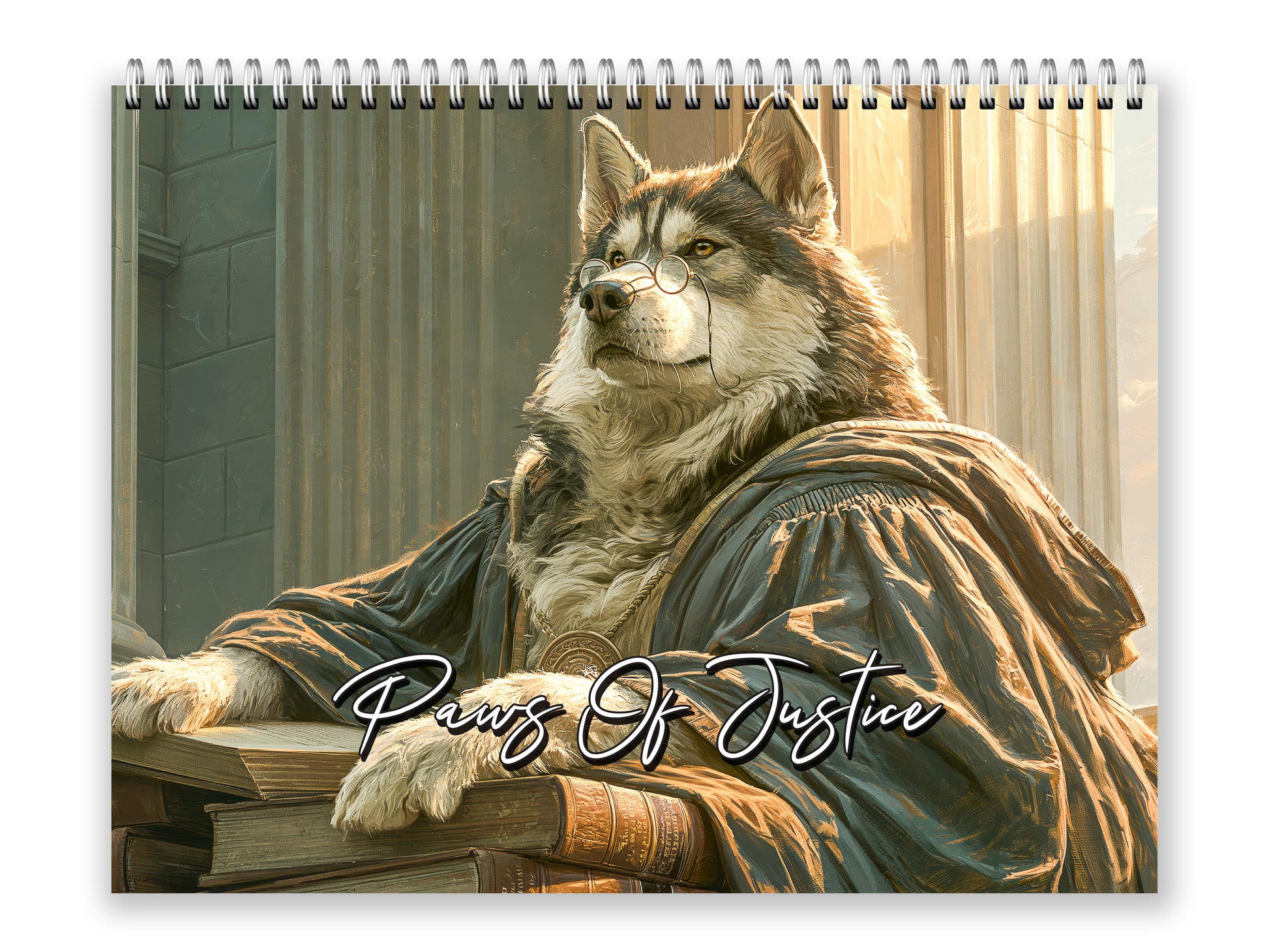 Paws of Justice 2027 wall calendar front cover wall calendar mockup