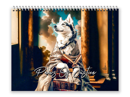 Paws of Justice 2027 wall calendar front cover wall calendar mockup