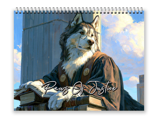 2027 Paws of Justice Wall Calendar by Kaleidoscope Artisan – A Year of Canine Legal Wisdom with Holidays