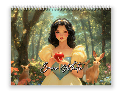 Snow White 2027 wall calendar front cover wall calendar mockup