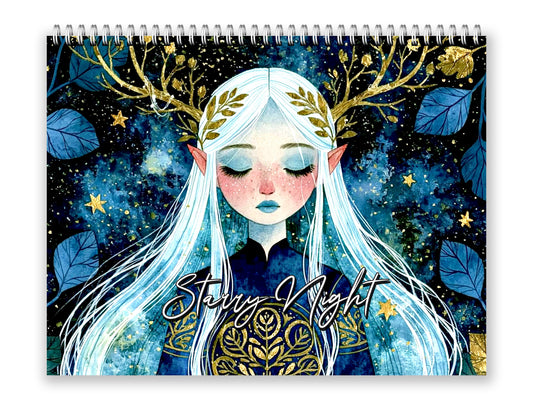 Starry Night 2027 wall calendar front cover wall calendar mockup