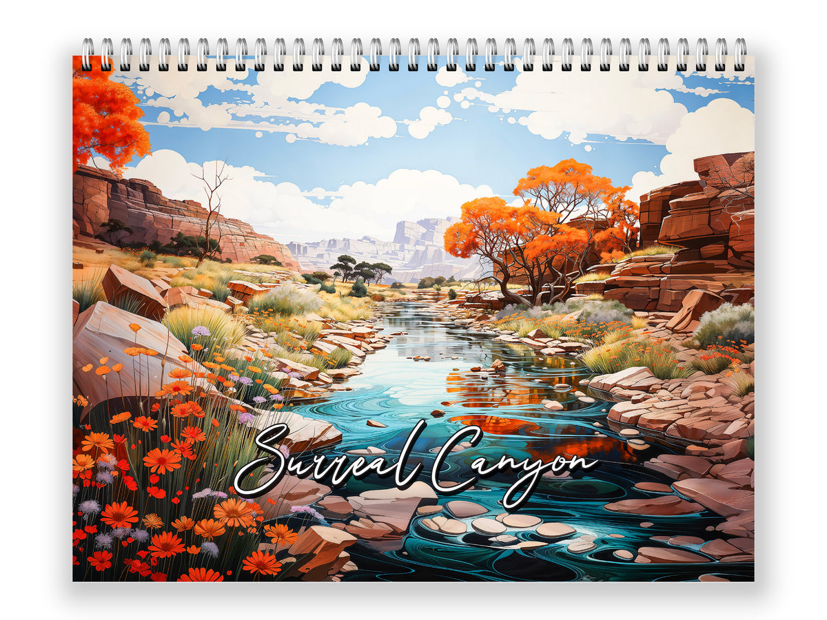 Surreal Canyon 2027 wall calendar front cover wall calendar mockup