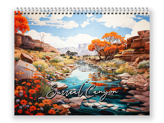 Surreal Canyon 2027 wall calendar front cover wall calendar mockup