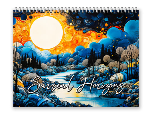 2027 Surreal Horizons Wall Calendar by Kaleidoscope Artisan – Mystical Realms with Holidays