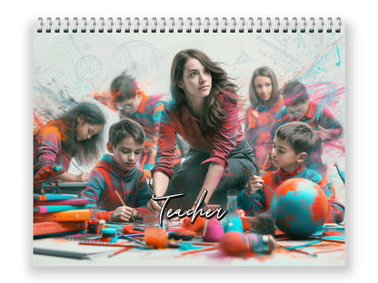 Teacher 2027 wall calendar front cover wall calendar mockup