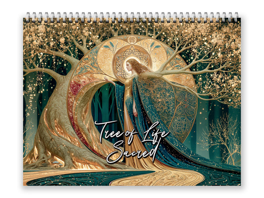 2027 Tree of Life Sacred Wall Calendar by Kaleidoscope Artisan – Eternal Radiance with Holidays