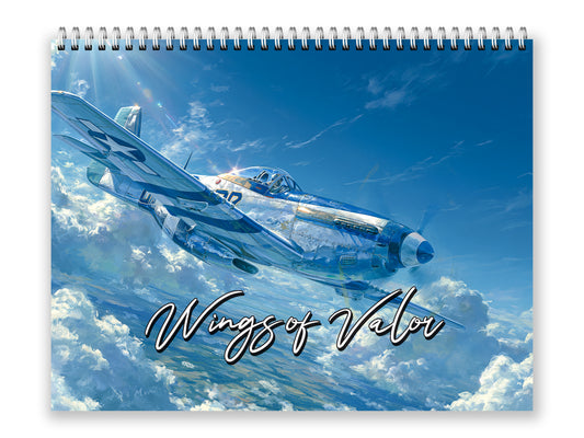 2027 WWII Wings of Valor Wall Calendar by Kaleidoscope Artisan – Legendary Aviation with Holidays
