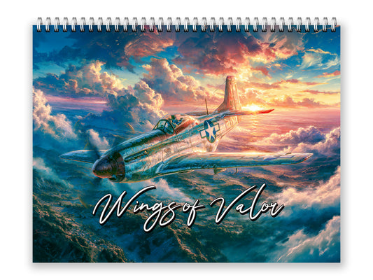 2027 WWII Wings of Valor Wall Calendar by Kaleidoscope Artisan – Legendary Aviation with Holidays