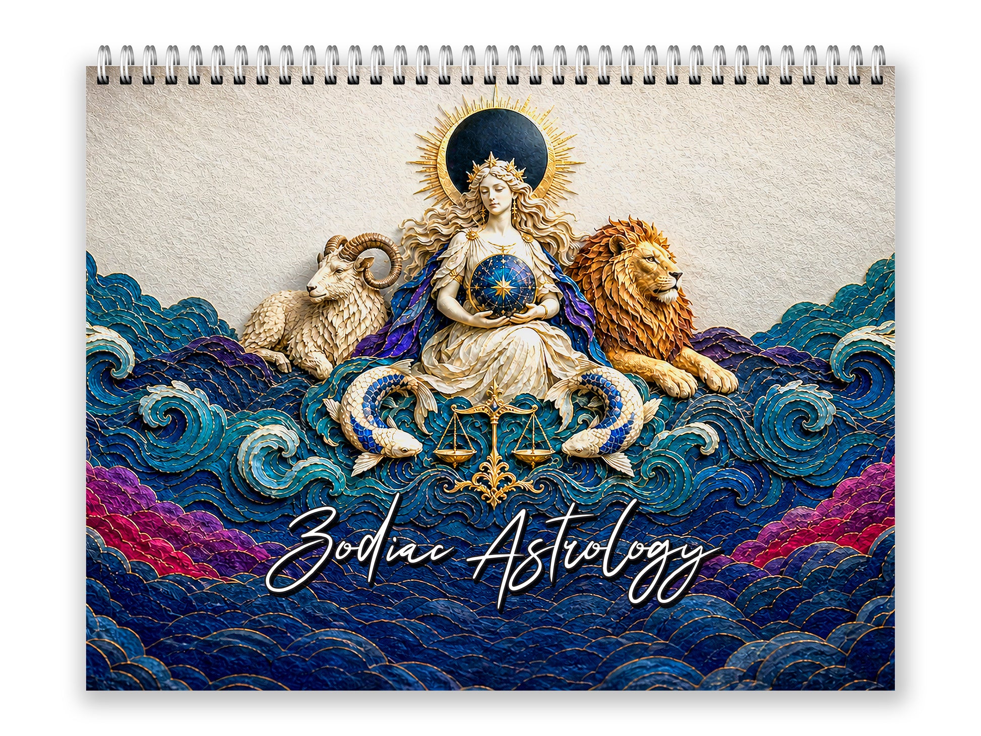 Zodiac Astrology 2027 wall calendar front cover wall calendar mockup