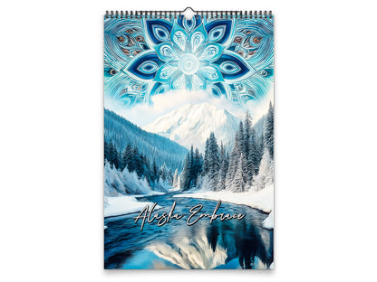 2027 Alaska Embrace Wall Calendar by Kaleidoscope Artisan – Winter Serenity with Holidays