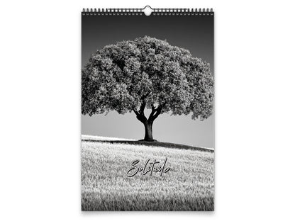 Calendario de pared Solitude 2027 de Kaleidoscope Artisan – Senderos pacíficos con días festivos