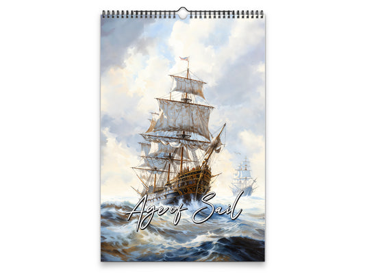 2027 Age of Sail Wall Calendar by Kaleidoscope Artisan – Nautical Adventures with Holidays