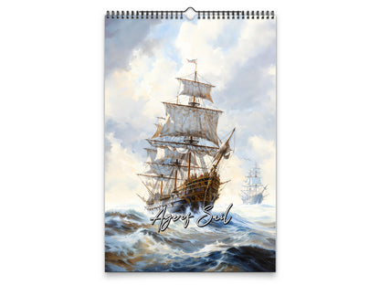 2027 Age of Sail Wall Calendar by Kaleidoscope Artisan – Nautical Adventures with Holidays