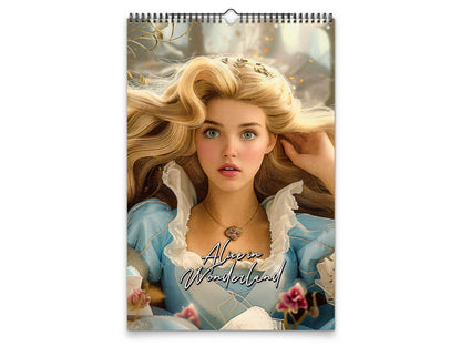 Alice in Wonderland 2027 wall calendar portrait cover view