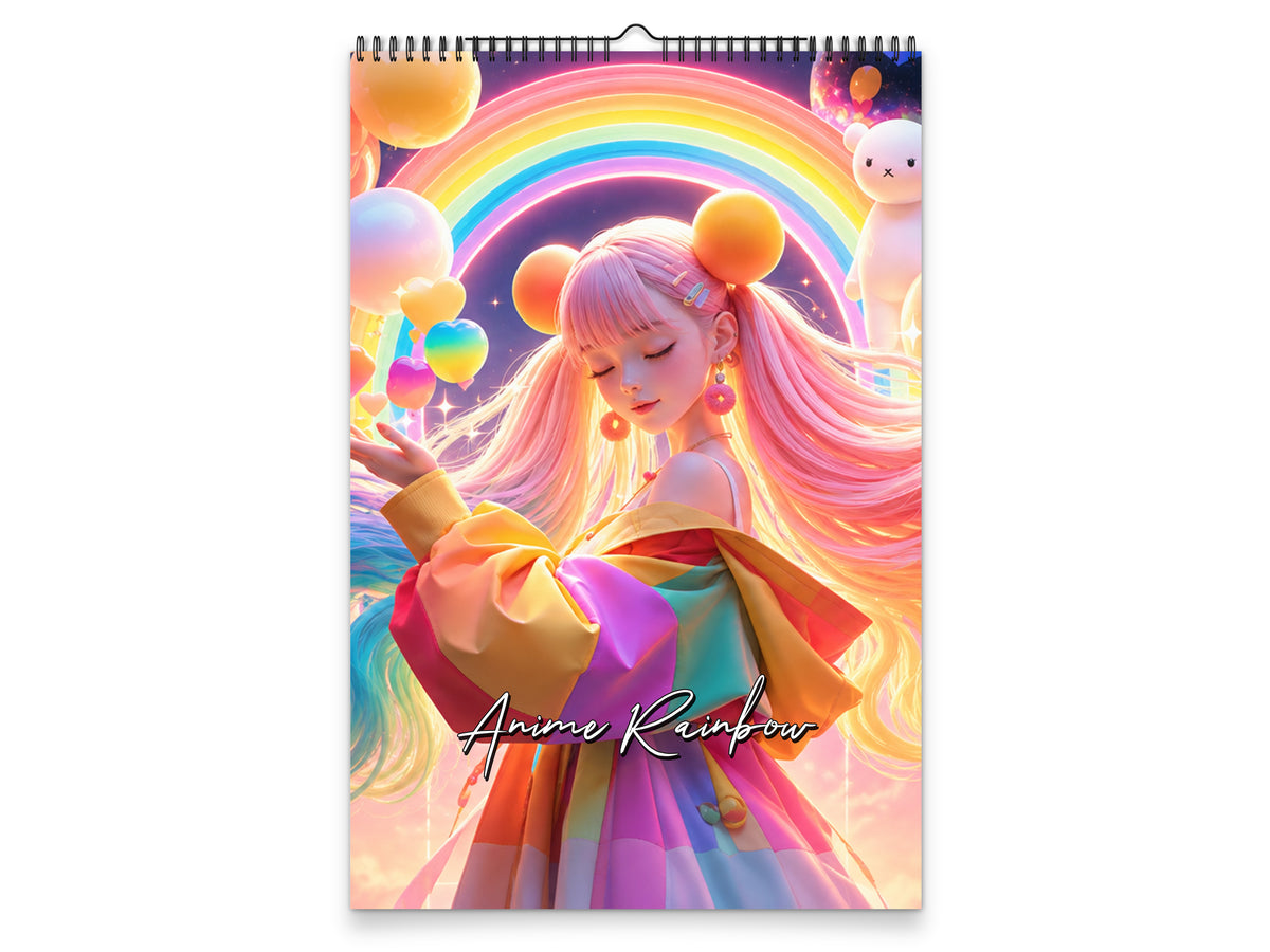 Anime Rainbow 2027 wall calendar portrait cover view