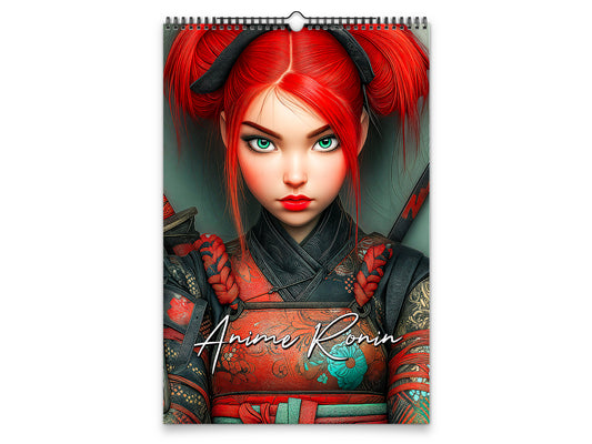 2027 Anime Ronin Wall Calendar by Kaleidoscope Artisan – Warrior Spirit with Holidays