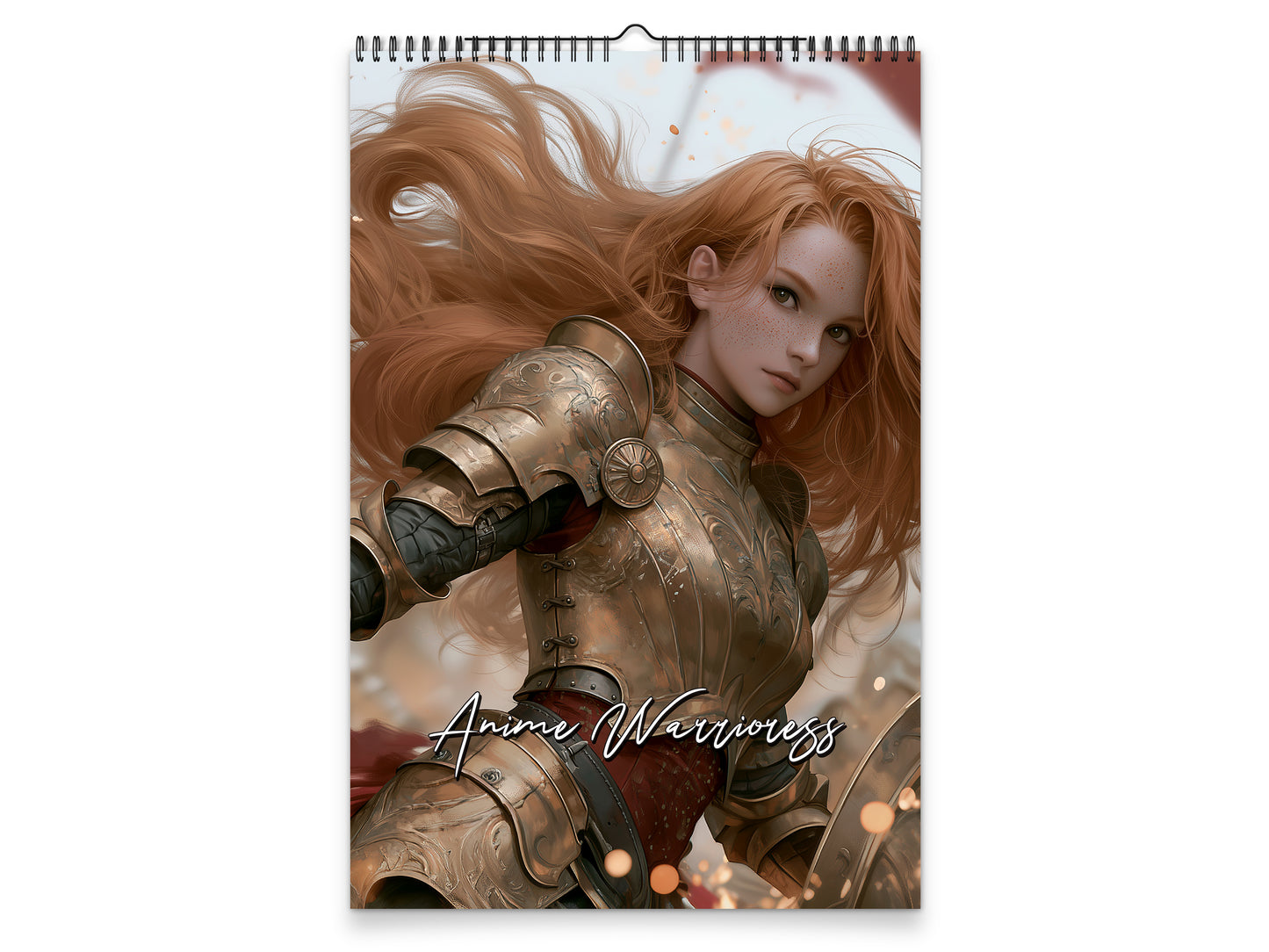 Anime Warrioress by Kaleidoscope Artisan - Mythic Guardians with Holidays 2027 wall calendar portrait cover view