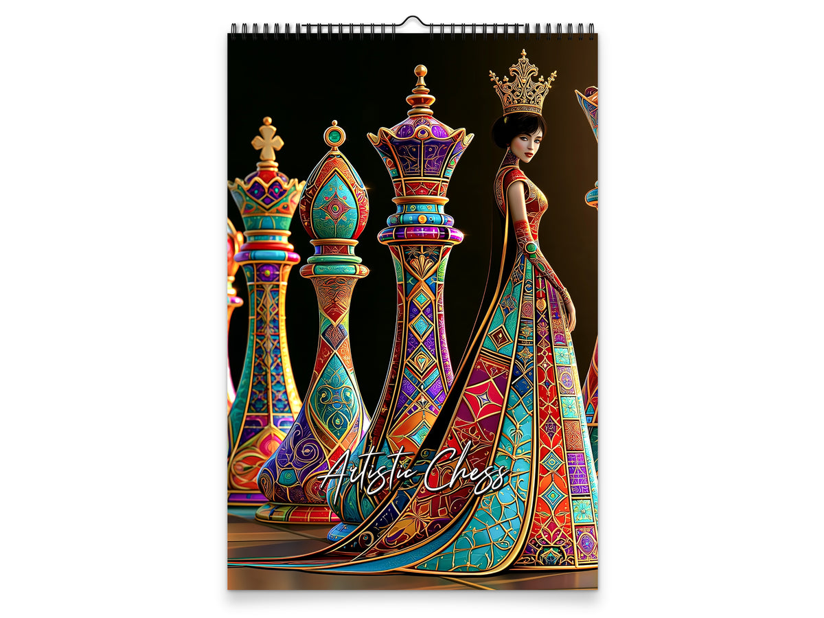 Artistic Chess 2027 wall calendar portrait cover view