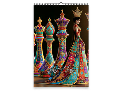 Artistic Chess 2027 wall calendar portrait cover view