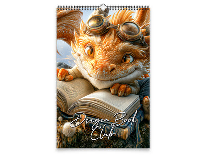 2027 Dragon Book Club Wall Calendar by Kaleidoscope Artisan – Magical Tales with Holidays