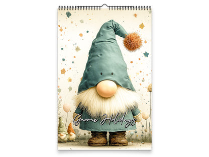 Gnome Holidays 2027 wall calendar portrait cover view