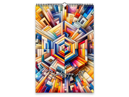 Kaleidoscopic Art 2027 wall calendar portrait cover view