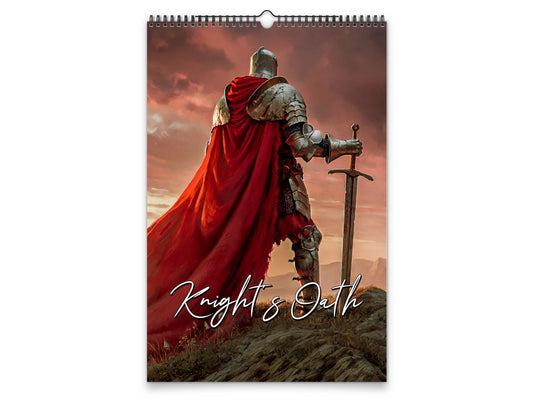 2027 Knight’s Oath Wall Calendar by Kaleidoscope Artisan – Heroic Valor with Holidays