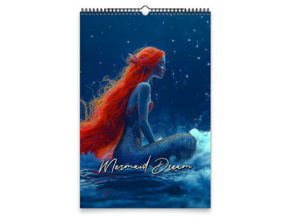 2027 Mermaid Dream Wall Calendar by Kaleidoscope Artisan – Enchanting Underwater Realms with Holidays
