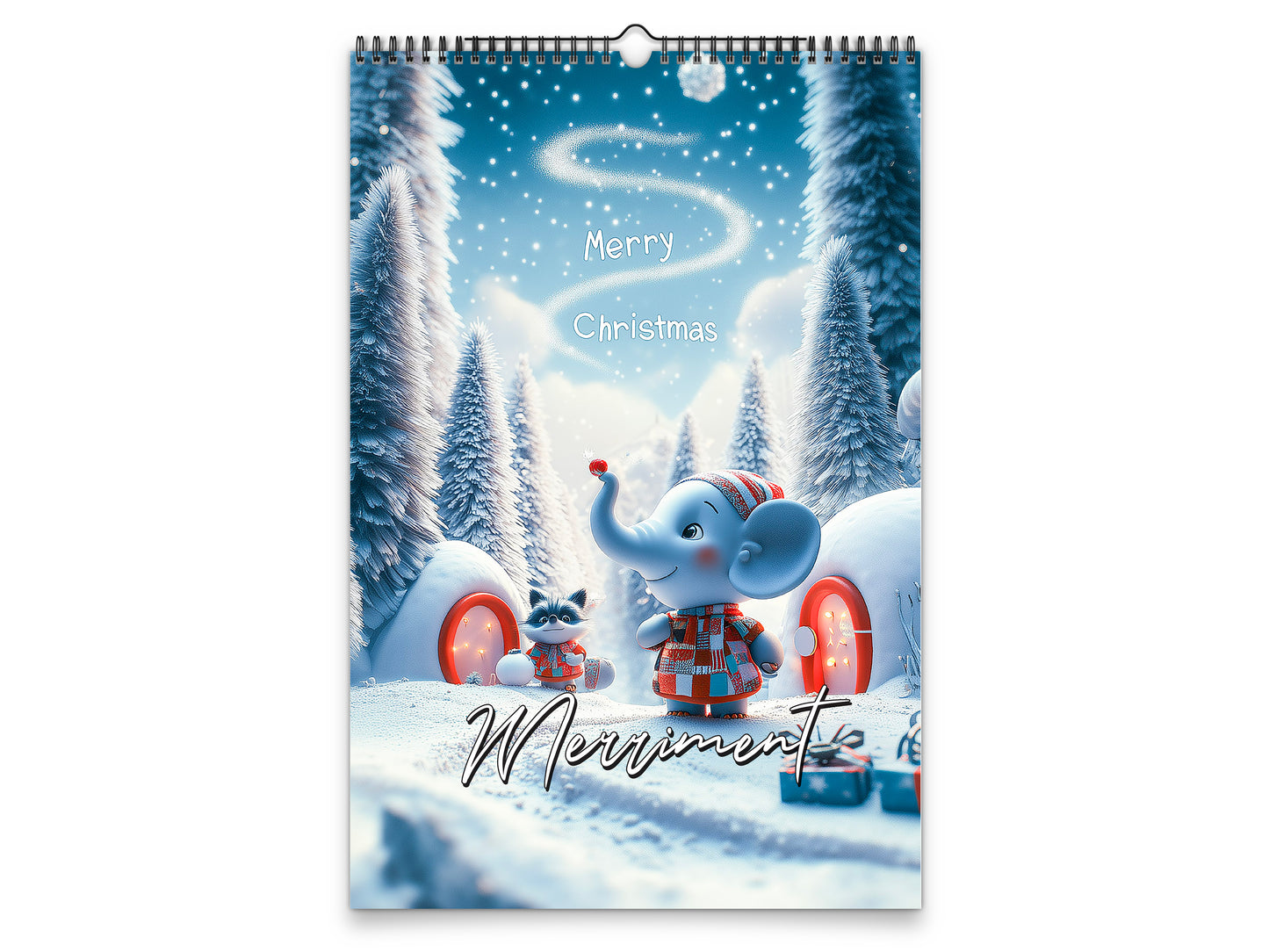2027 Merriment Wall Calendar by Kaleidoscope Artisan – Whimsical Winter Wonderland with Holidays