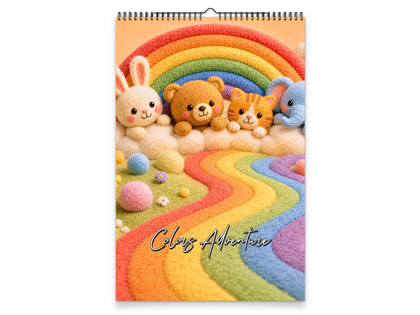 My Colors Adventure by Kaleidoscope Artisan - Whimsical Felt Friends with Holidays 2027 wall calendar portrait cover view