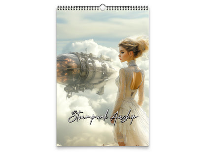 Steampunk Airship 2027 wall calendar portrait cover view