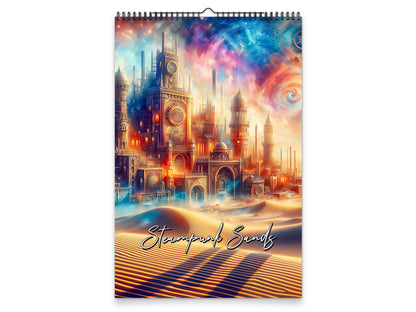 Steampunk Sands 2027 wall calendar portrait cover view