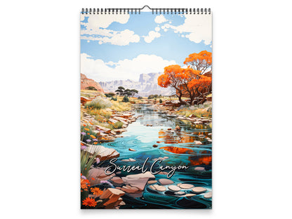 Surreal Canyon 2027 wall calendar portrait cover view