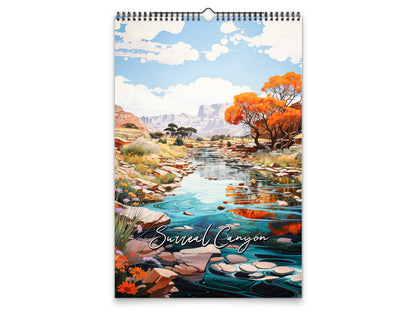 2027 Surreal Canyon Wall Calendar by Kaleidoscope Artisan – Desert Dreams with Holidays