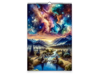 Watercolor Horizons 2027 wall calendar portrait cover view