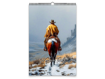 2027 Western Trails Wall Calendar by Kaleidoscope Artisan – Captivating Cowboy Landscapes with Holidays