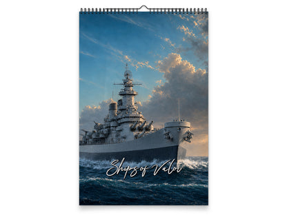 WWII Ships of Valor 2027 wall calendar portrait cover view