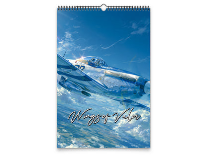 2027 WWII Wings of Valor Wall Calendar by Kaleidoscope Artisan – Legendary Aviation with Holidays
